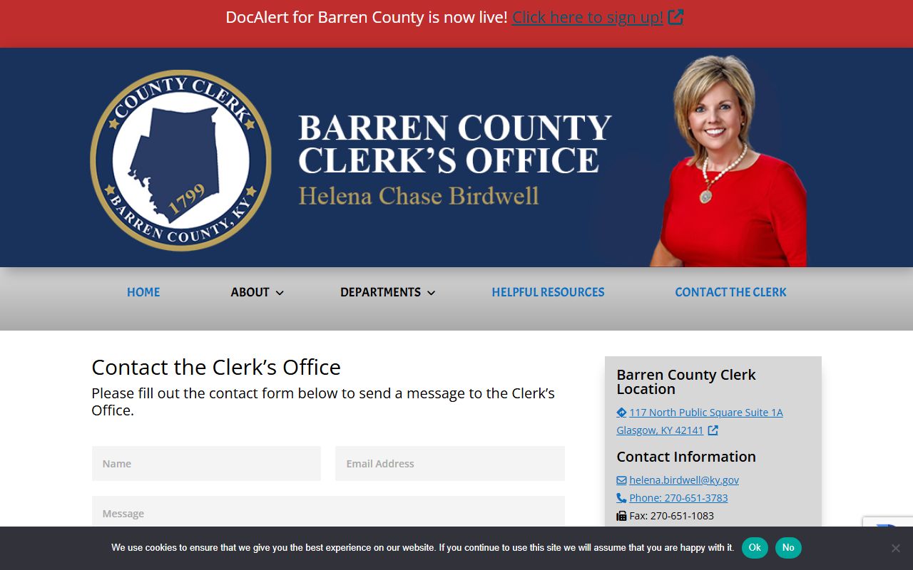 Barren County Circuit Court Clerk records compared with County Clerk contact page