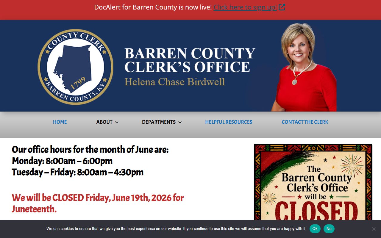 Barren County court records County Clerk homepage