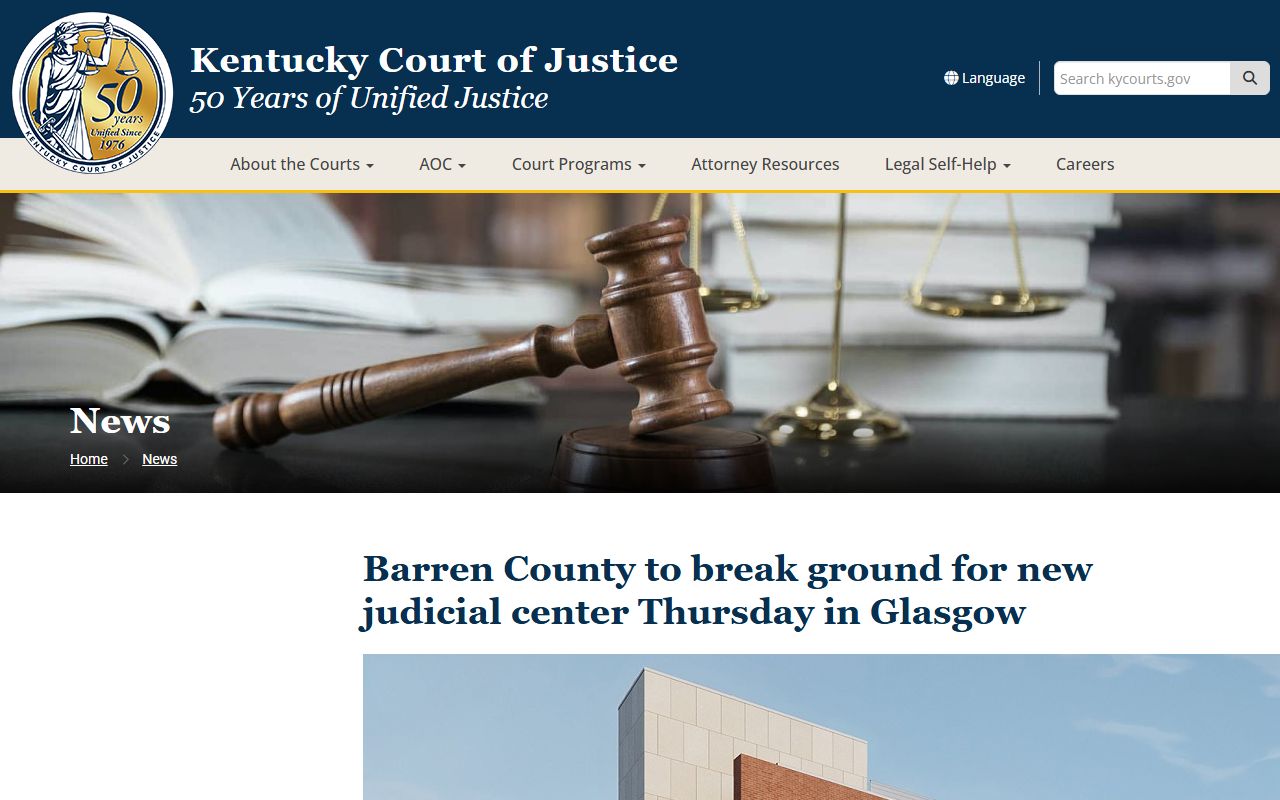 Barren County court records judicial center announcement