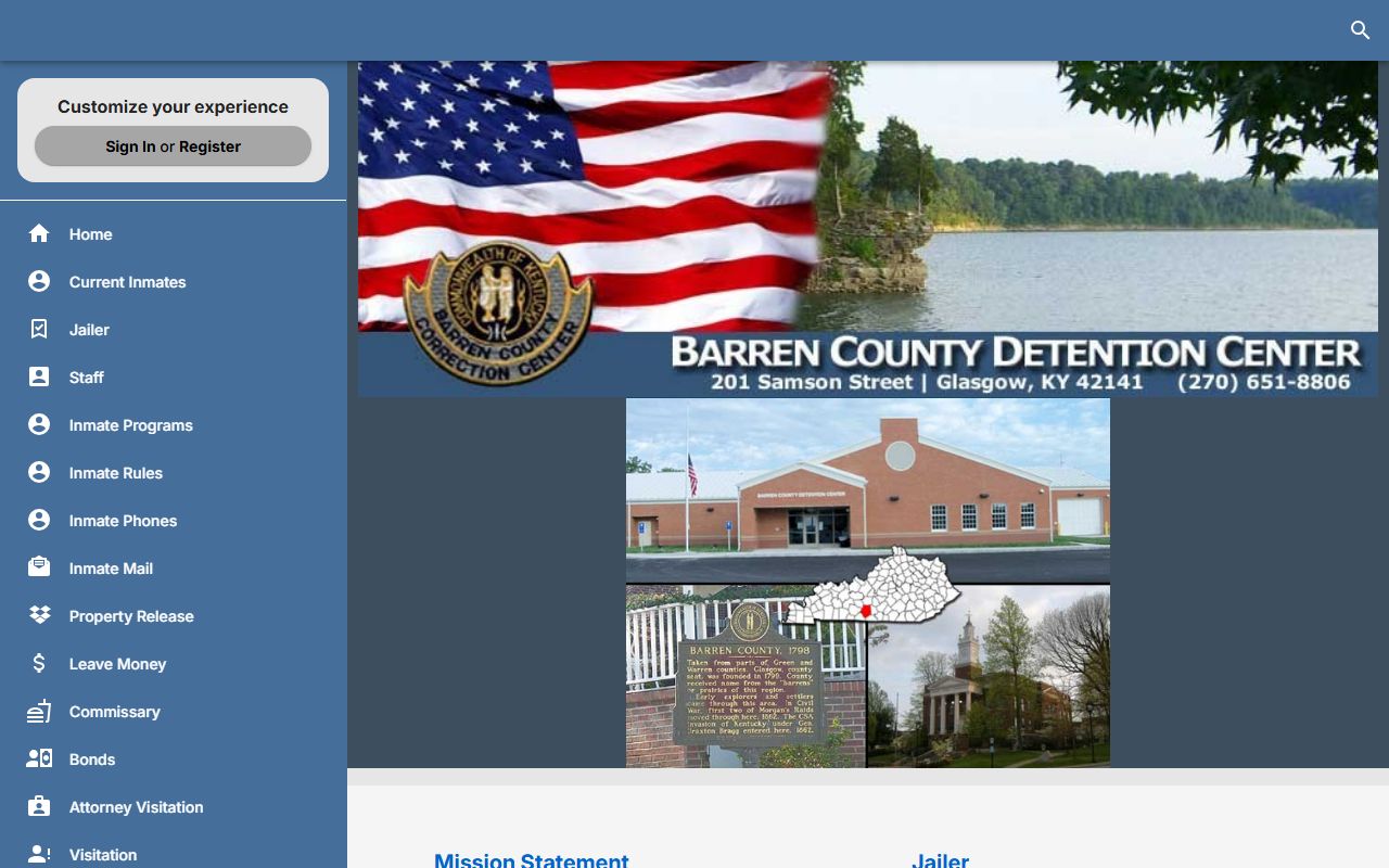 Barren County inmate records official jail website
